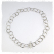 Irregular link handmade silver chain